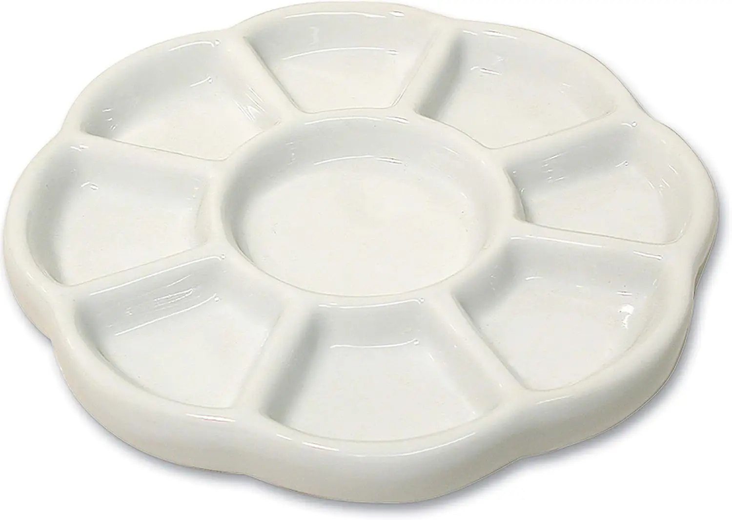 

Ceramic Mixing Palette, Sunflower Design Paint Holder, Arts & Crafts Accessories Organizer, 5.5" x 5.5" x .5", 9 Comp n