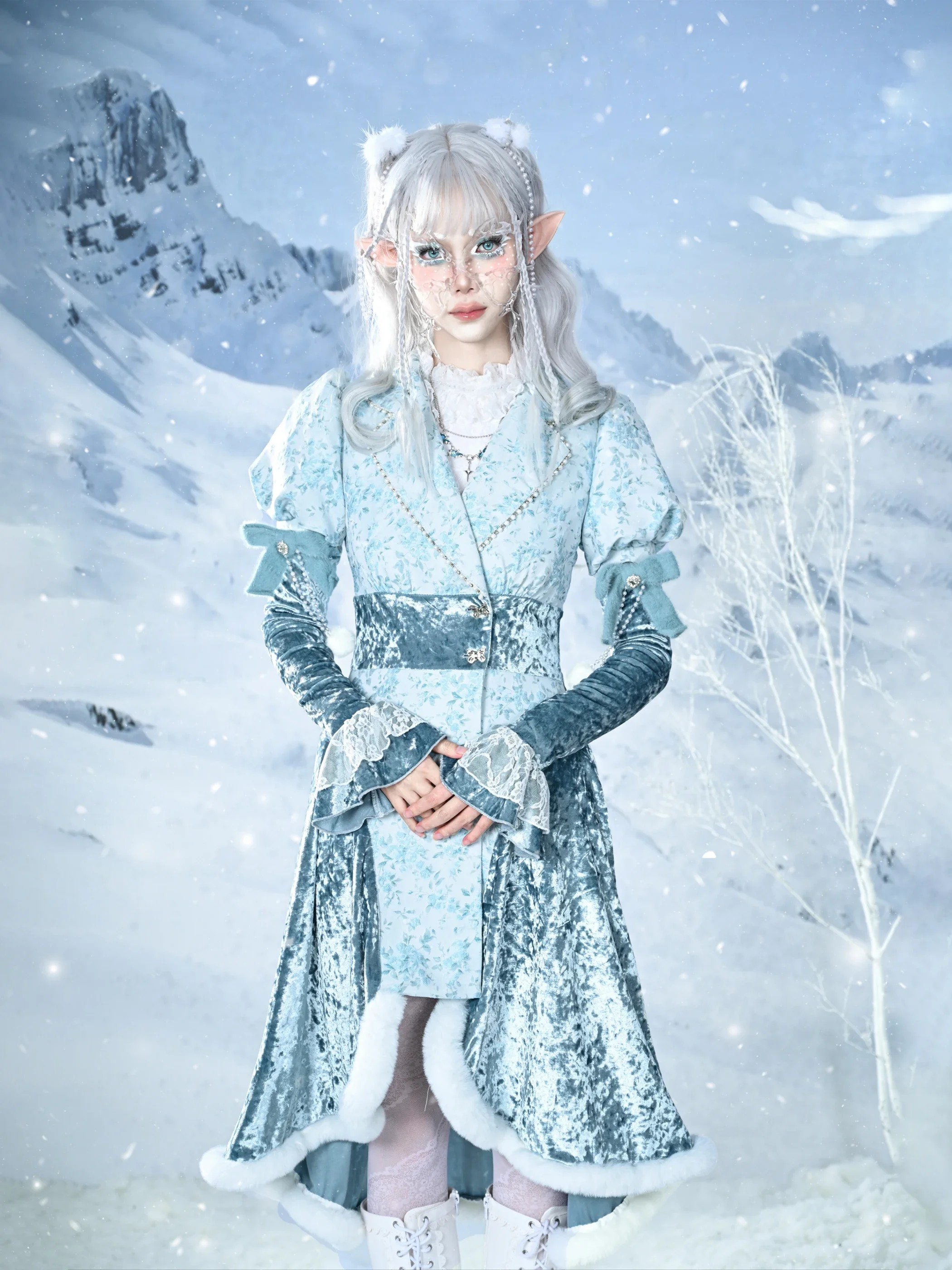 

New Original Japanese Harajuku Gothic Women Fashion Jacquard Velvet Dress Hot Girl Lolita Temperament Slim Sweet Kawaii Dress