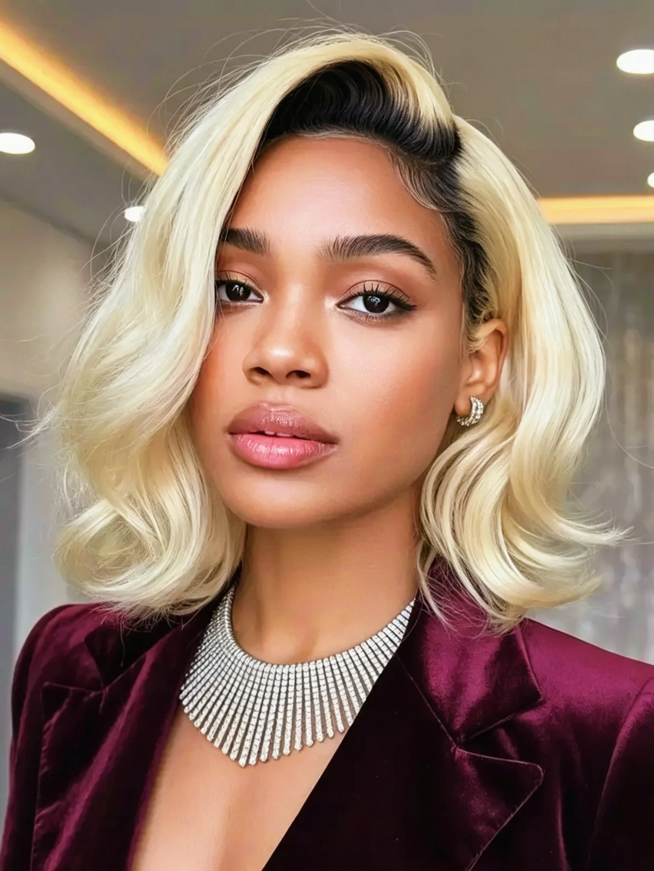 

13X4 Free Part Ombre Blonde Short Body Wave Lace Front Wigs Human Hair Lace Wig For Women 180% Density Pre Plucked Hairline Glueless Ombre Blonde Wavy Wigs Soft Hair Wig HD Lace Ombre Blonde Body Wave Human Hair Lace Wig For Daily Use
