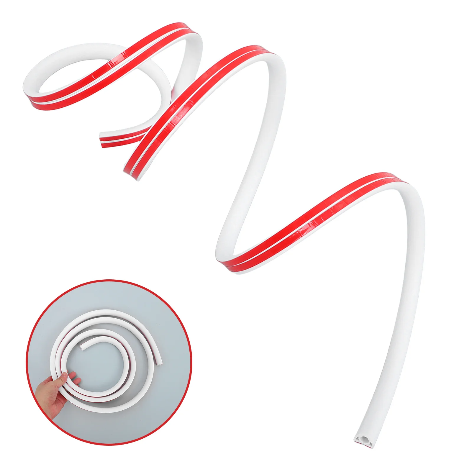 

1 Roll 2 Meter Self-Adhesive Cable Management Cover for Floor Wall Cord Protector Hidden Wire Organizer PVC Cable Cover Hider