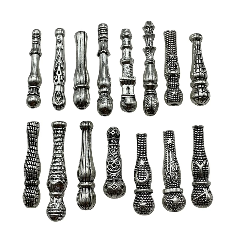 10pcs Rod-Shaped Rosary Pendant Connector For Jewelry Making DIY Handmade Prayer Beads Bracelet Necklace Metal Tassel Accessorie