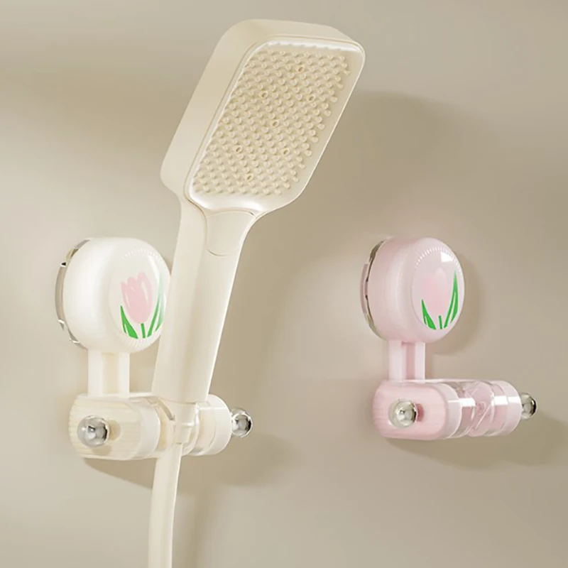 

Suction Cup Shower Bracket Flower Design Household Shower Fixed Artifact Punch-free Removable Adjustable Shower Head Bracket