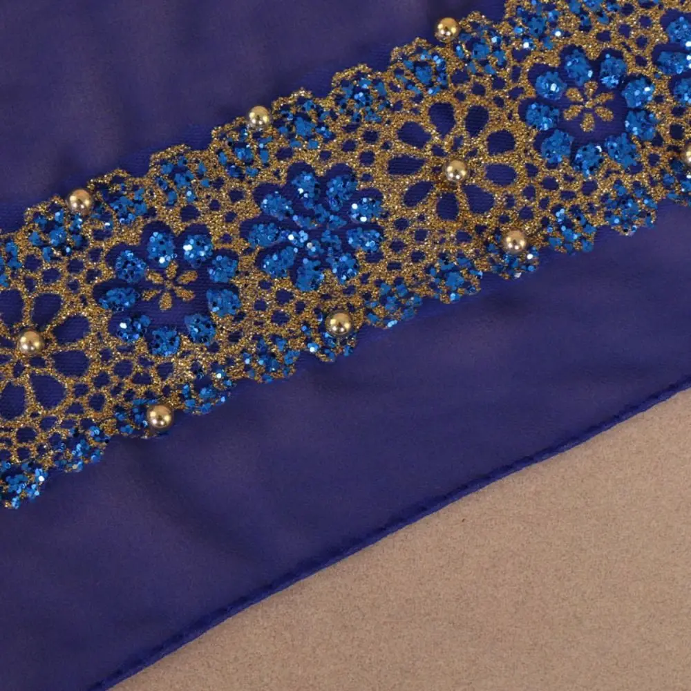 

Gold-stamped Pearl Chiffon Headscarf Multicolor Lightweight Women Headwear Chiffon Material Traditional Scarf Spring Summer