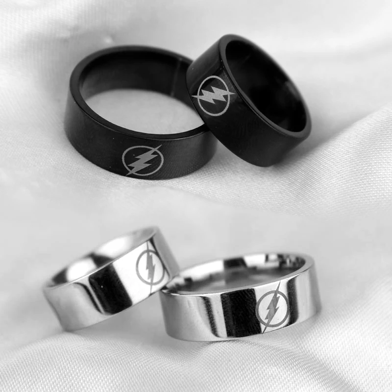 Película superhéroe The Flash Rings Barry Allen Cosplay Prop se puede abrir joyería de moda de Metal accesorios de diseño exclusivo regalos