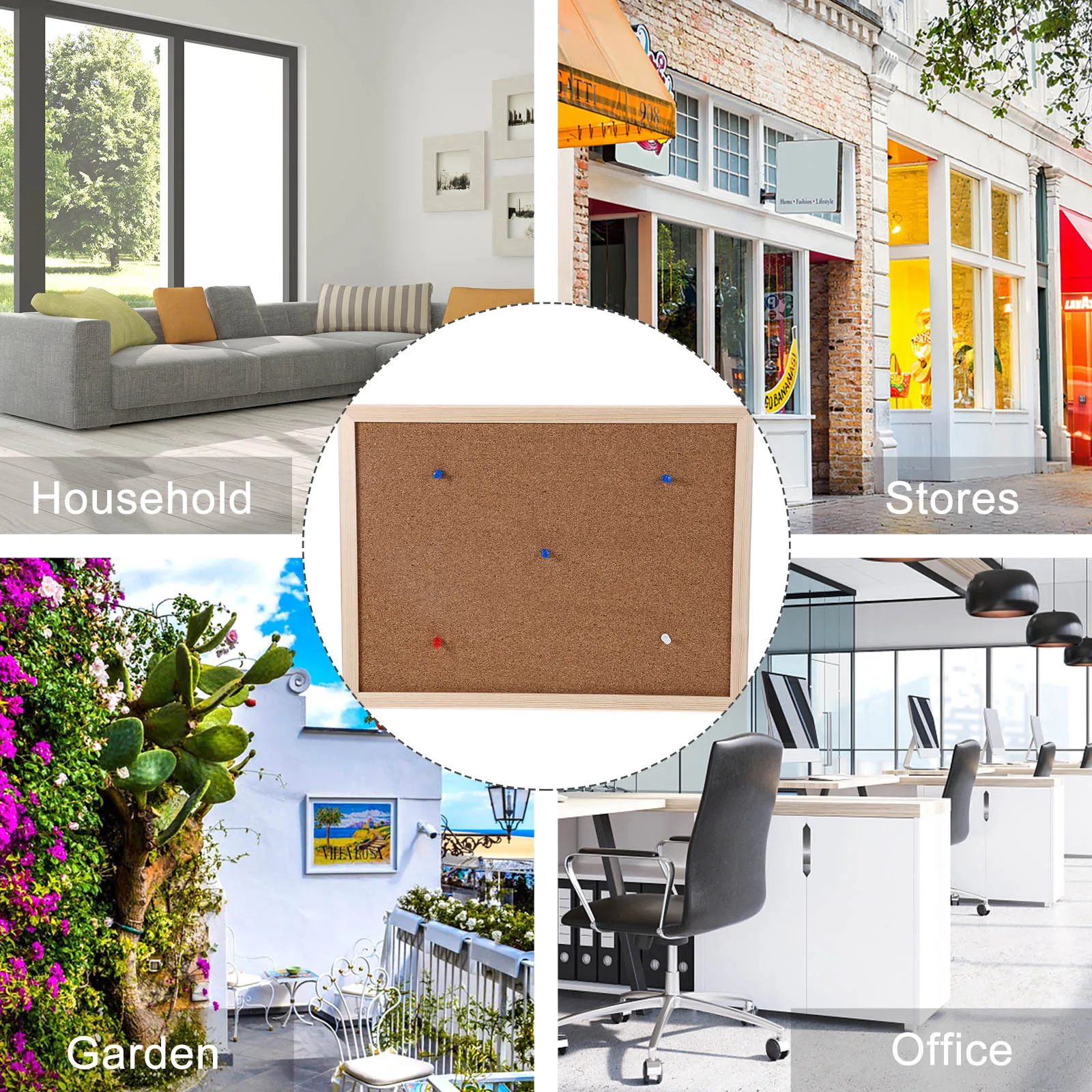 1 Set Soft Cork Wall Panel Decorative Bulletin Board For Home Office Wall Notice Display Corkboard For Photo Reminder Message