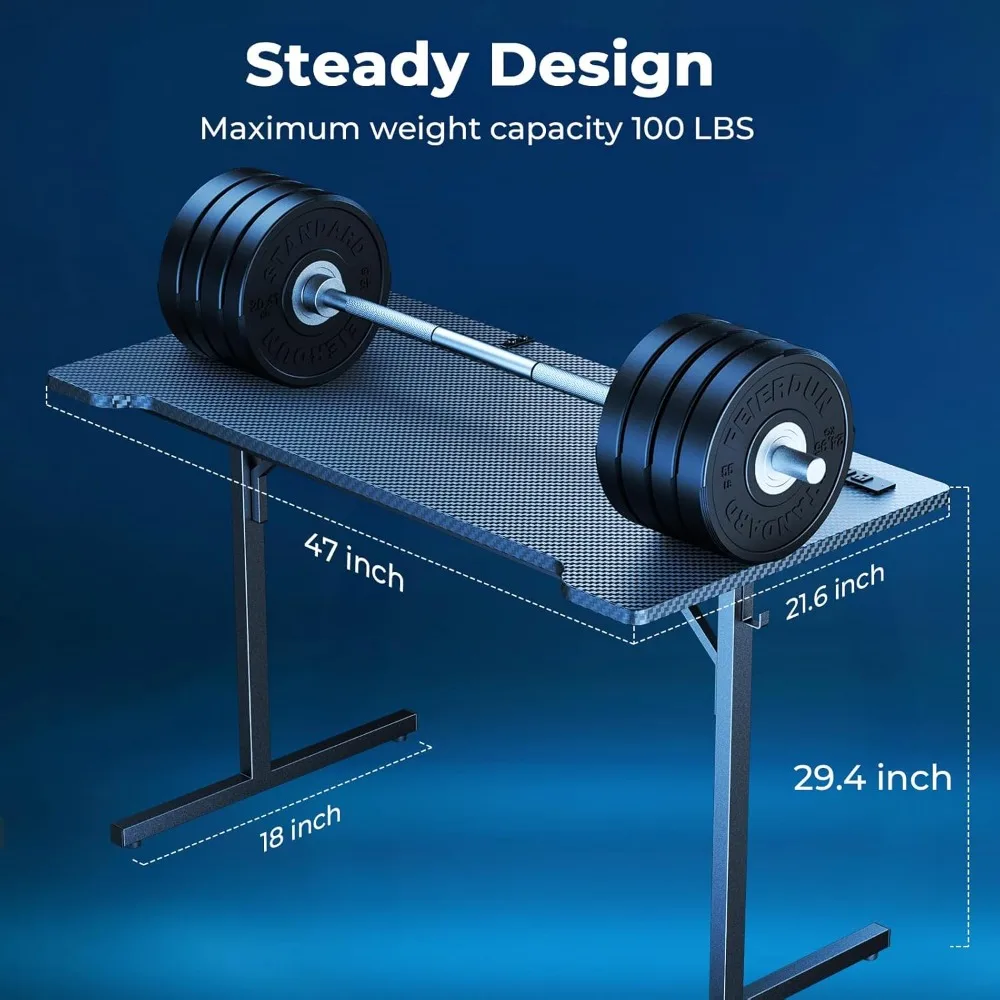 Small Gaming Table with LED Lights and Power Sockets, 39 Inch Computer Desk with Monitor Stand