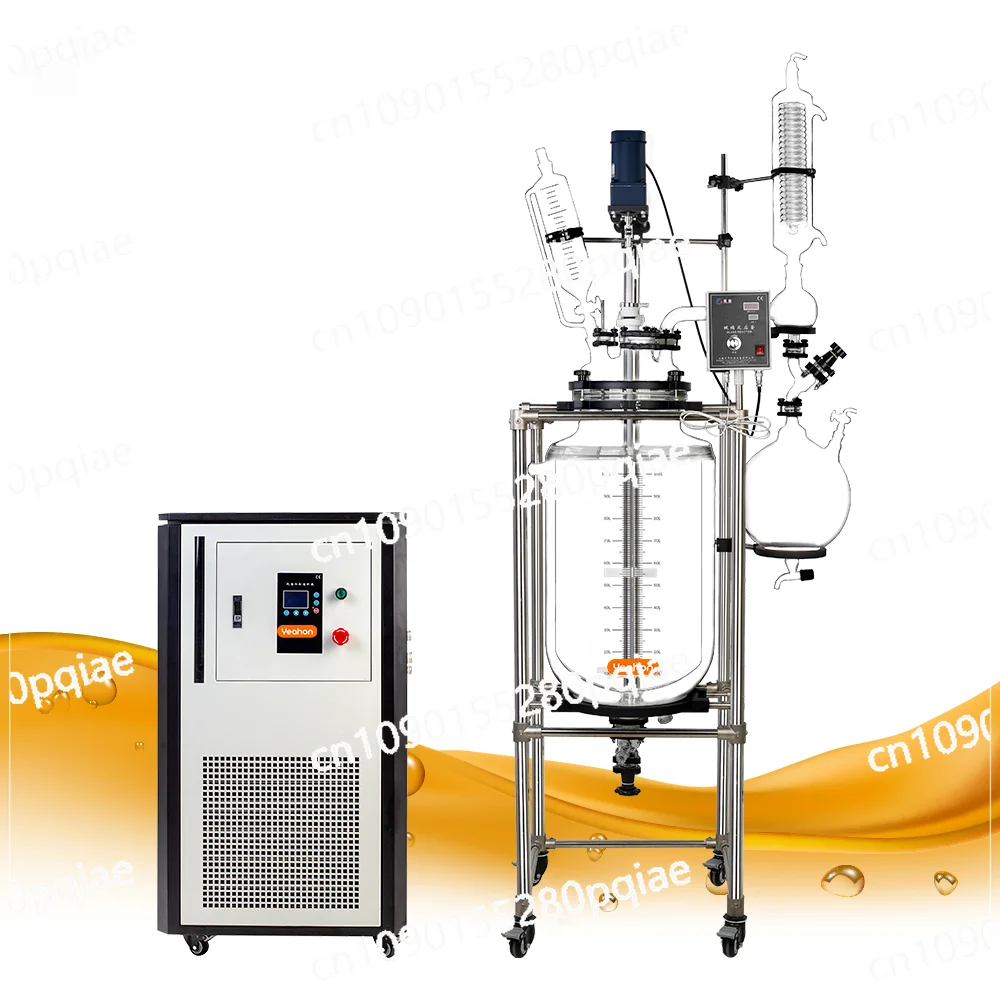 

10L 20L 30L 50L 100L 150L 200L 250L Industrial Chemical Jacketed Glass Reactor for Mixing Distillation 200 L