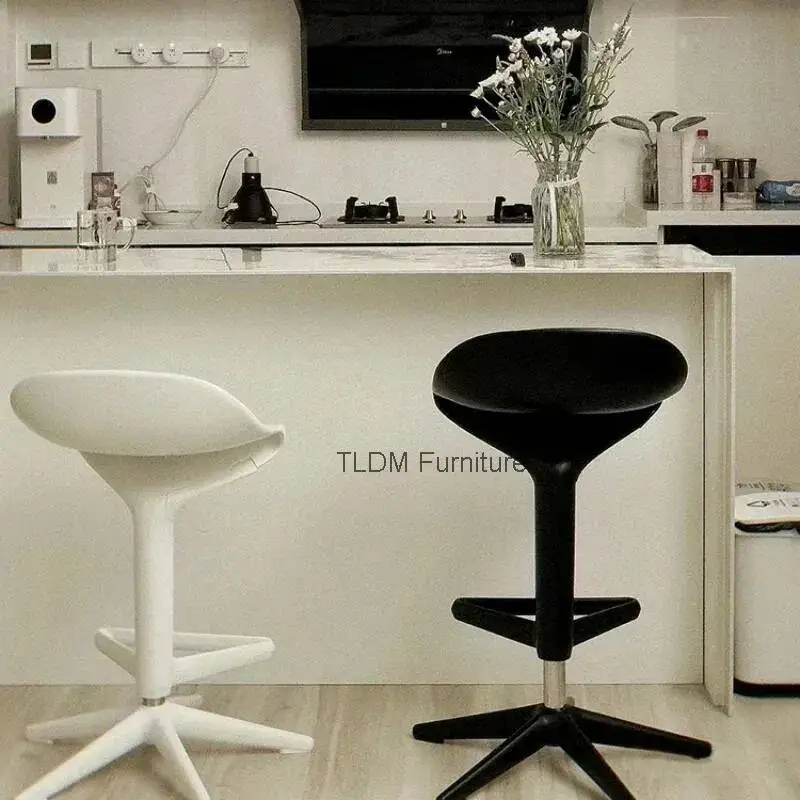 

Nordic Modern Simple Creative Cafe Bar High Stool Restaurant Rotating Lift Spoon Shaped Bar Chair Home Furniture