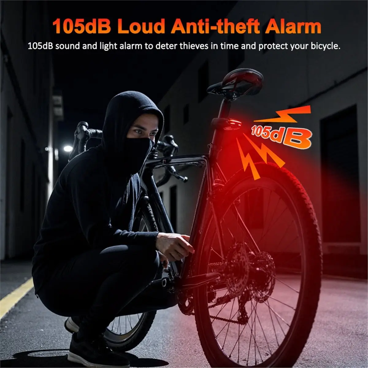 （2026 SUMMER）Bicycle Password Anti-Theft Alarm Taillight Alarm Waterproof Bike Brake Warning Light for