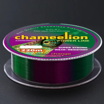 Linha de pesca japonesa que muda de cor, 220m, monofilamento revestido de fluorocarbono, linha de pesca de nylon forte