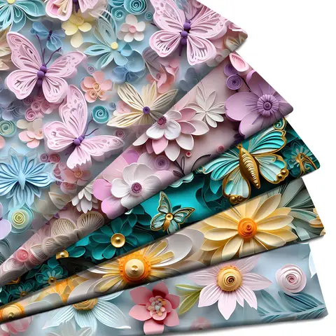 50*145 cm 3D Tarzı Baskı Çiçek Polyester Pamuklu Kumaş Doku Dikiş Kapitone Önceden kesilmiş Dikiş Malzemesi DIY El Yapımı Perde