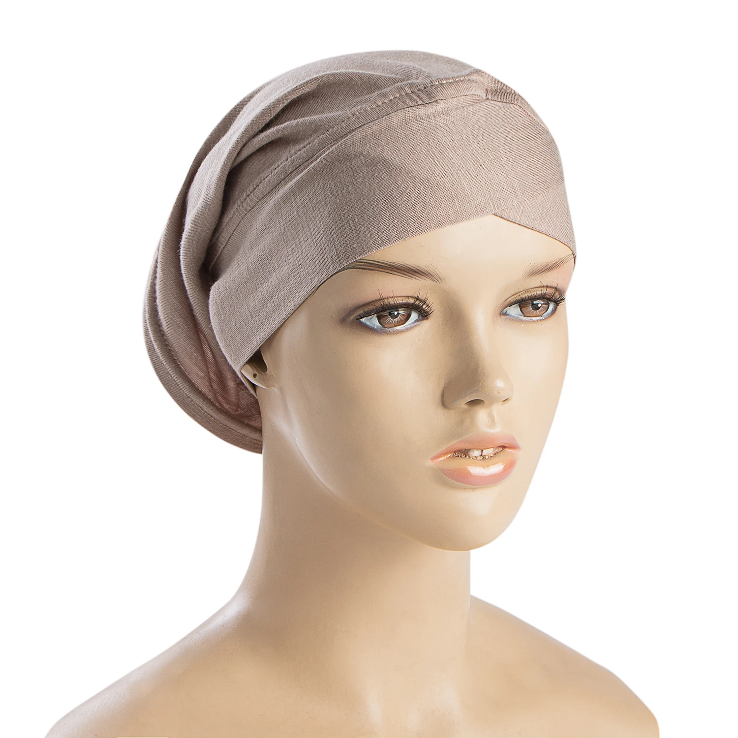 2020 New Cotton Jersey Under Scarf Muslim Hijab Cap Islamic Bonnet Ready To Wear Solid Color Headscarf Femme Headband Bandanas