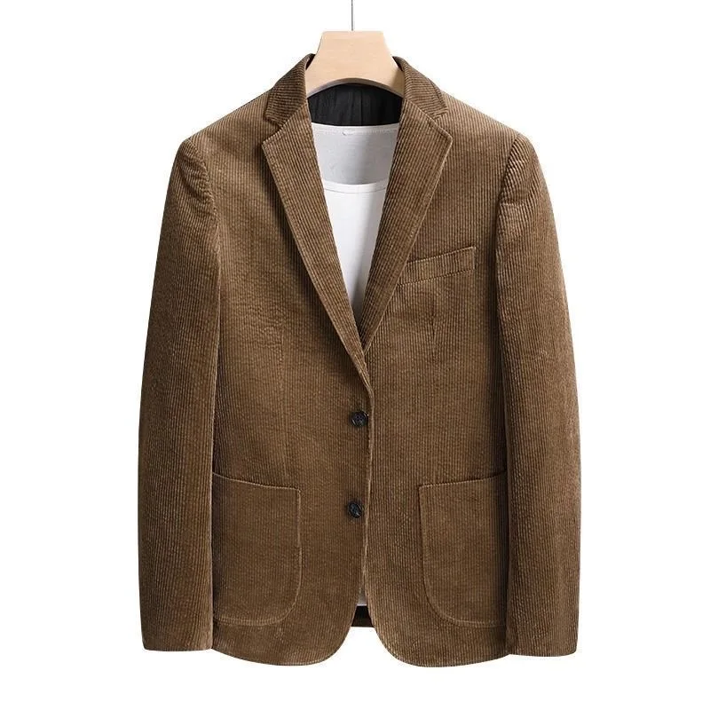 

Autumn and Spring Fashion Solid Color Thickened Warm Flannel Suit Jacket Men's Casual Loose Sports Plus Size High-grade Jacket