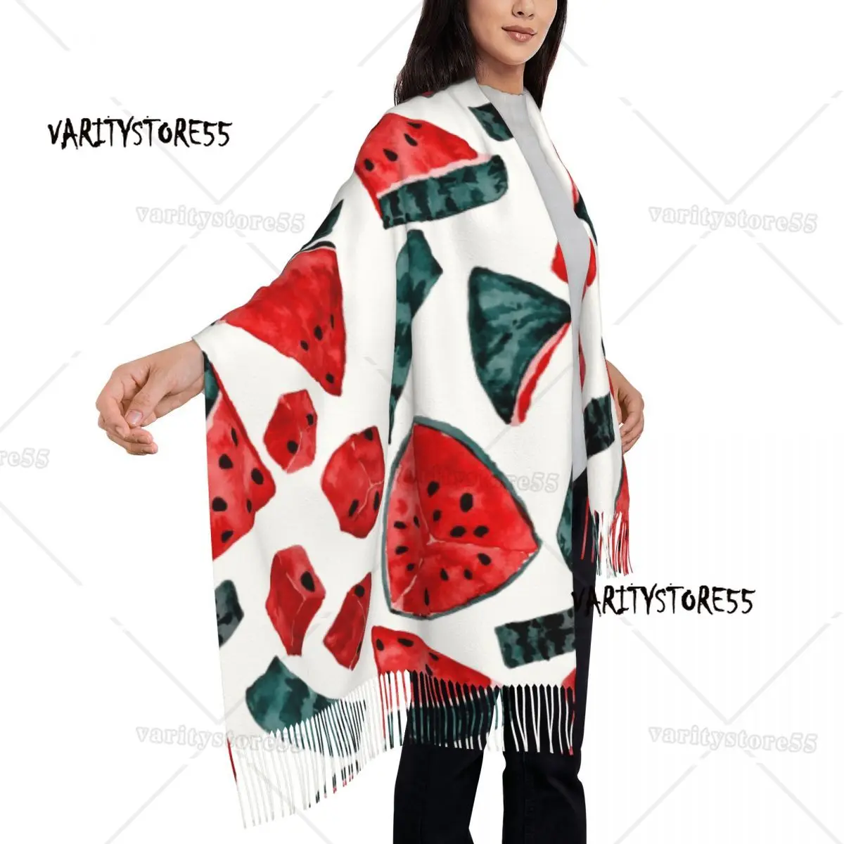 Watercolor Watermelon Slices Womens Warm Winter Infinity Scarves Set Blanket Scarf Pure Color