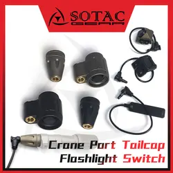 SOTAC GEAR Tactical Accsesories Crane Port Tailcap Cover for M300 M600 Flashlight PLH V2 Outdoor Wea-pon Light Switch Cap