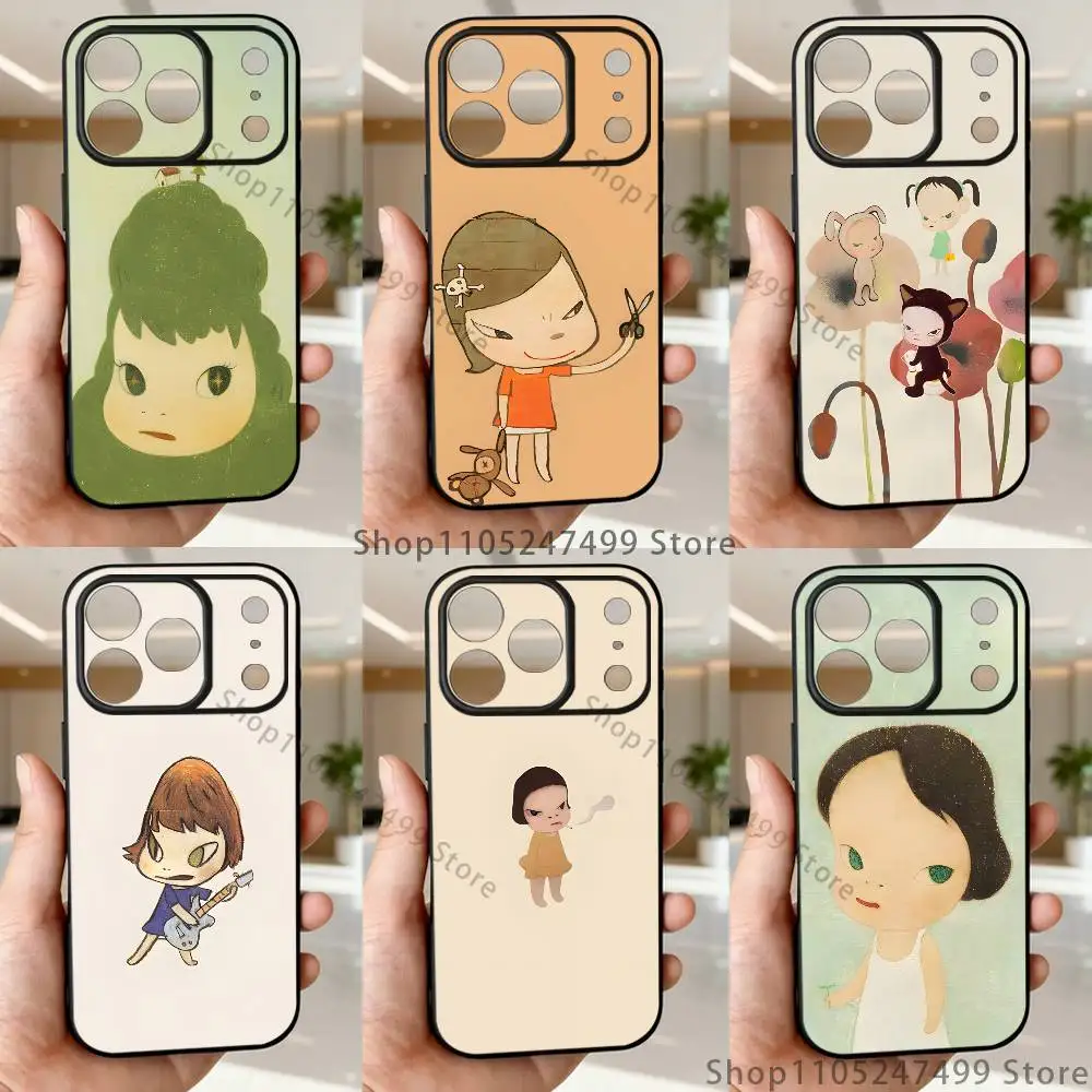 

Cute Y-Yoshitomo N-Nara Phone Case For iPhone 17,16,15,14,13,12,11,Pro,Max,Plus,E,SE4,Air,Mini Black Soft Funda