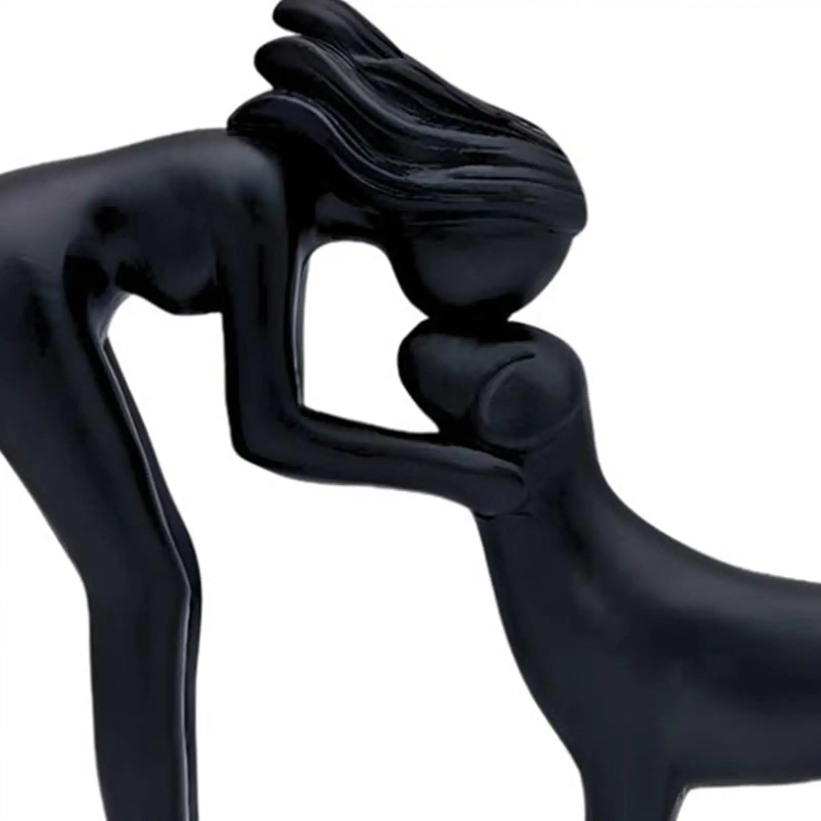 Women and Dog Statue Resin Sculpture Modern Decorative Figurine for Home Office Bedroom Pet Carvings Memory Gift for Dog Lovers
