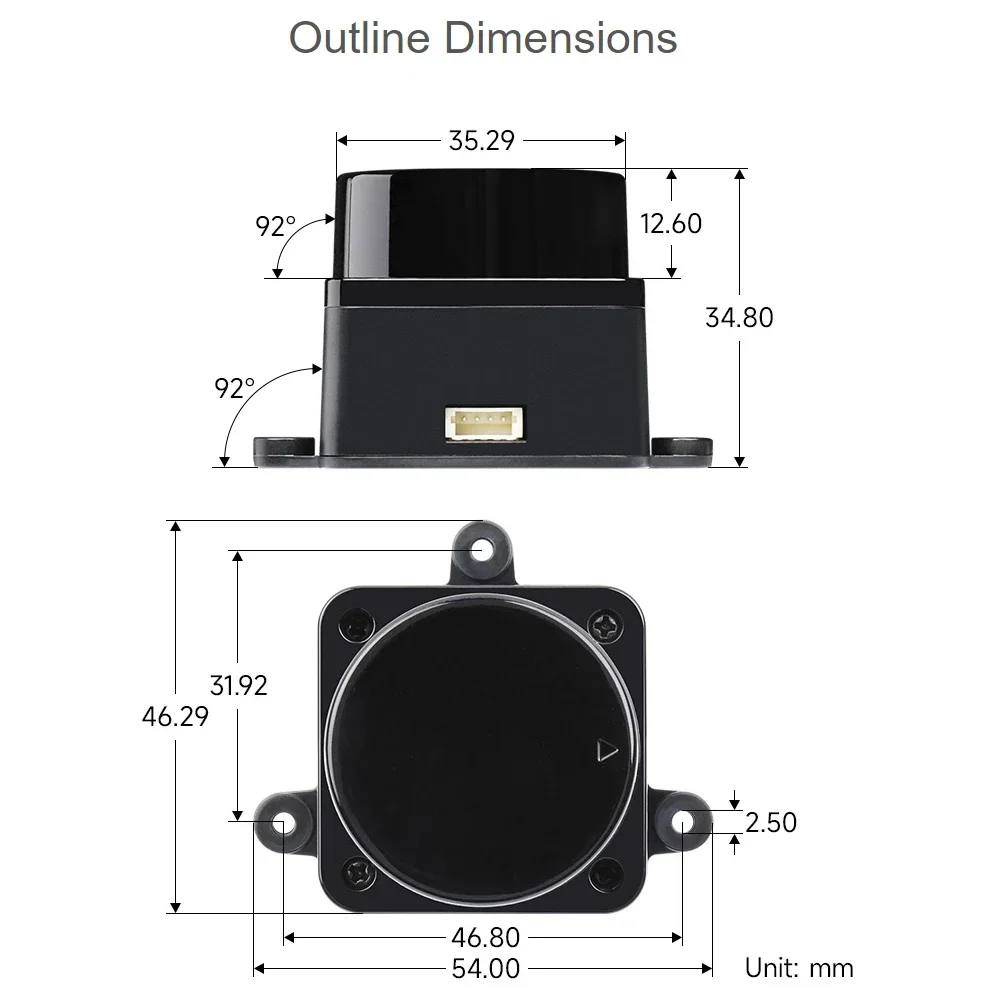 New Portable D500 Developer Kit DTOF Laser Ranging Sensor 360° Omni-Directional Lidar UART Bus DTOF Laser Lidar