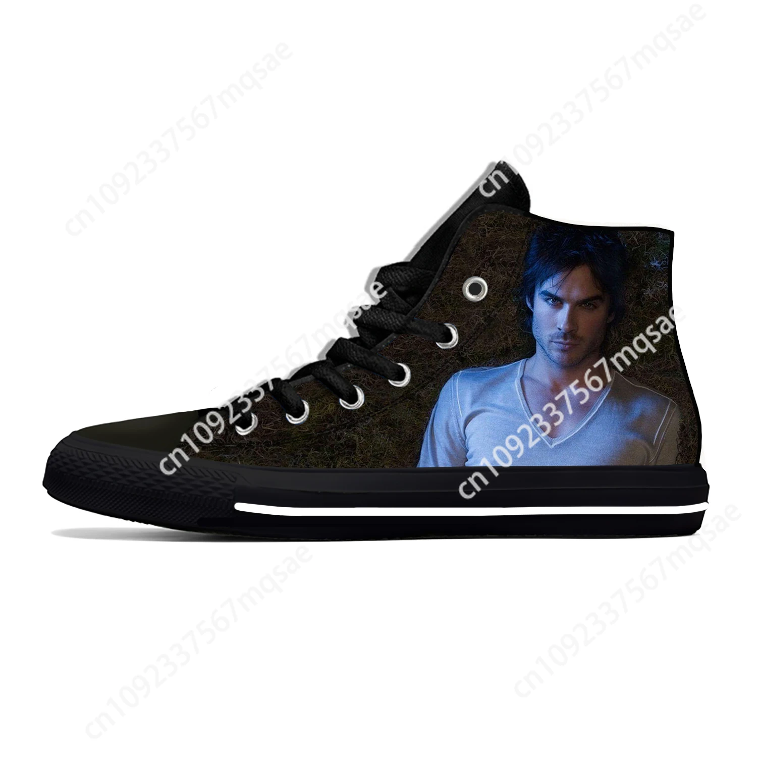 Hot Cool Summer The Vampire Diaries Damon Salvatore Cool Fashion Casual Shoes High Top Men Women Sneakers Classic Board Shoes