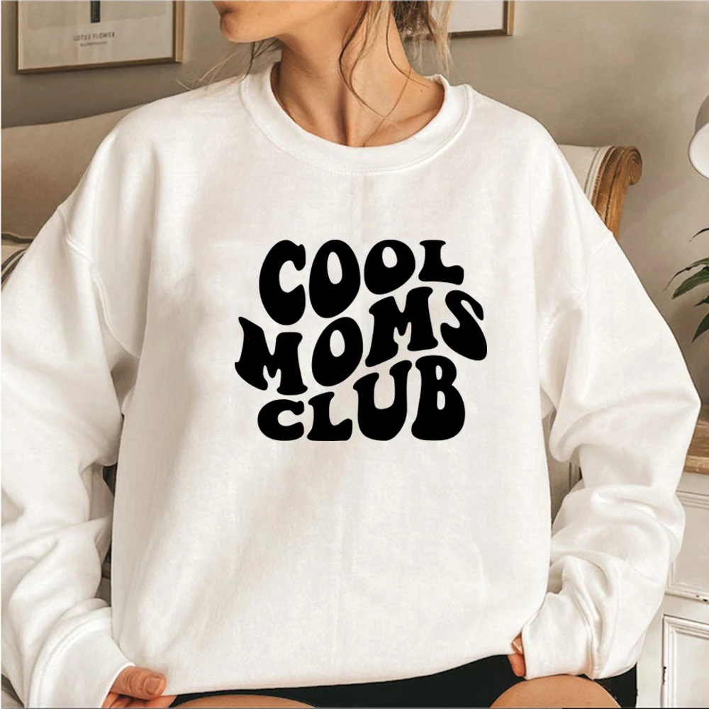 Cool Moms Club Sweatshirt Mom Life Sweatshirts Women Long Sleeve Pullover Casual Graphic Hoodies Mothers Birthday Gift