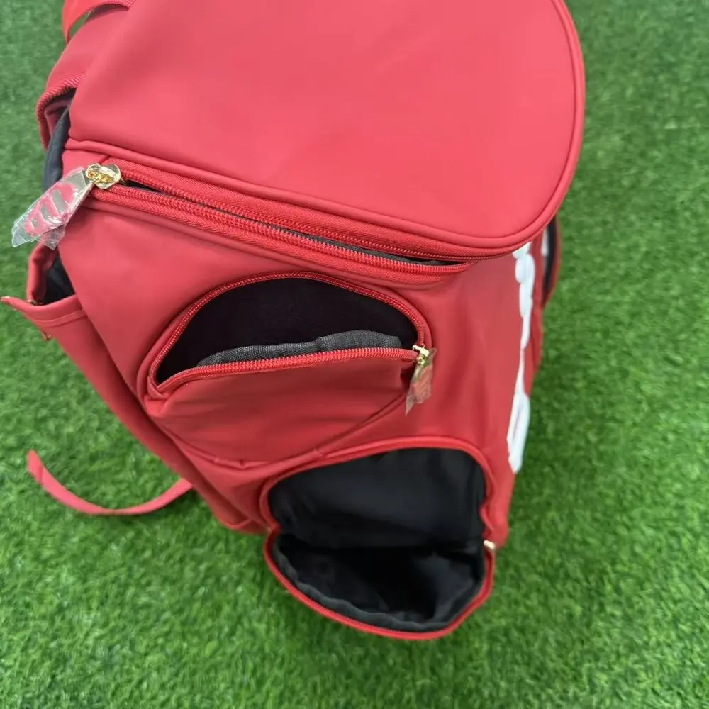 

Wilson 100th Anniversary Tennis Backpack with White and Red Edges High-Capacity Holds 2Tennis Rackets Men Women Sports Backpack