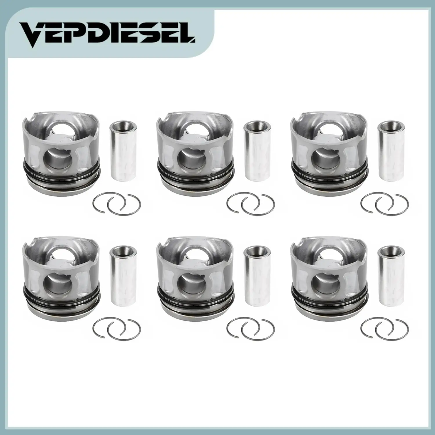 6pcs Engine Piston & Ring Set For Land Rover Range Rover Discovery Jaguar 3.0T Diesel 306DT TDV6 2009-2017