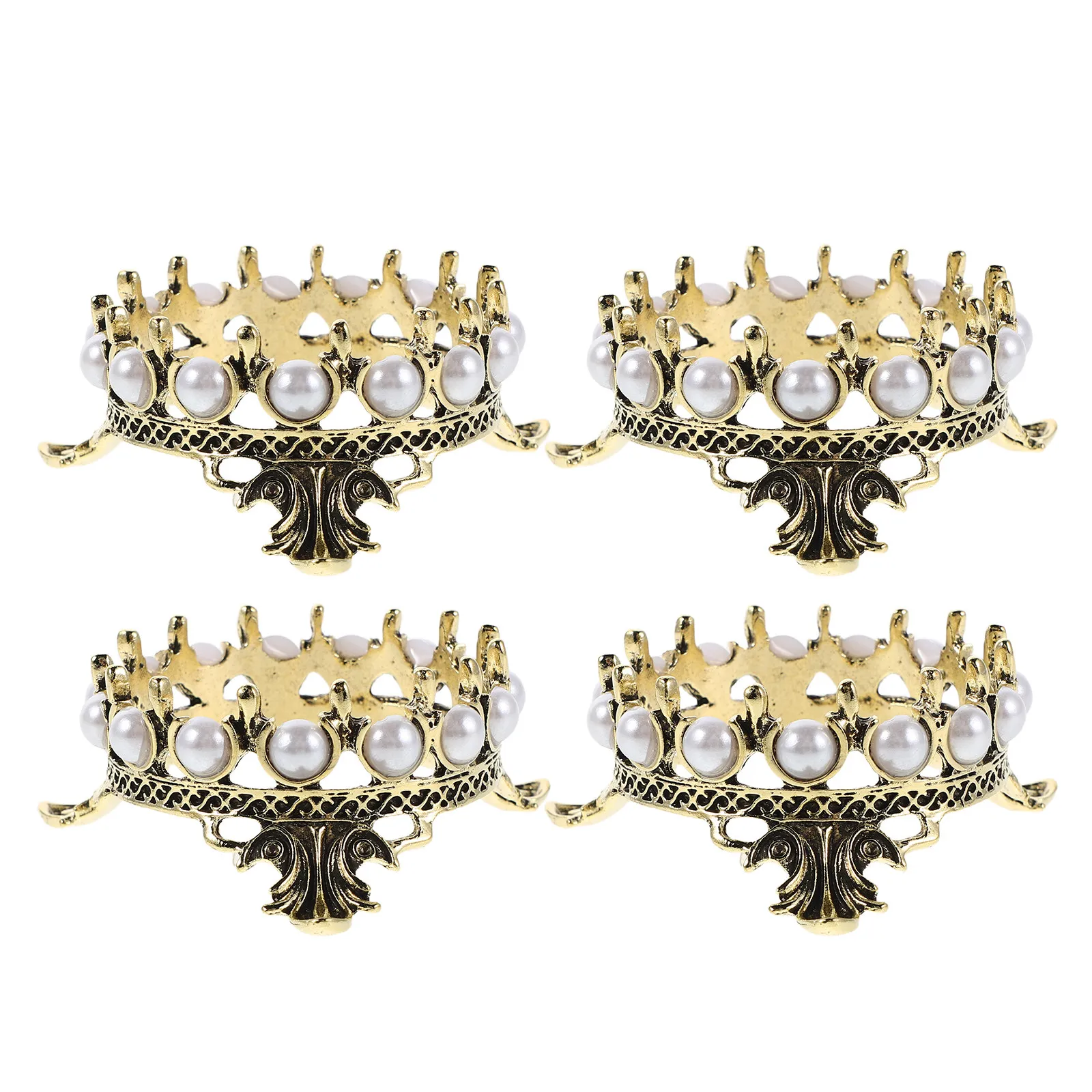 

4Pcs Manicure Pen Rack Elegant Crown Design Nail Art Brush Organizer Stable Desktop Storage for Nail Salon Home Use Tool Holder
