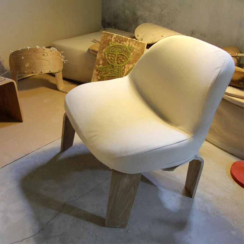 Kursi sofa tunggal gaya artistik Nordik modern, kursi santai sederhana kafe restoran kreativitas kustom