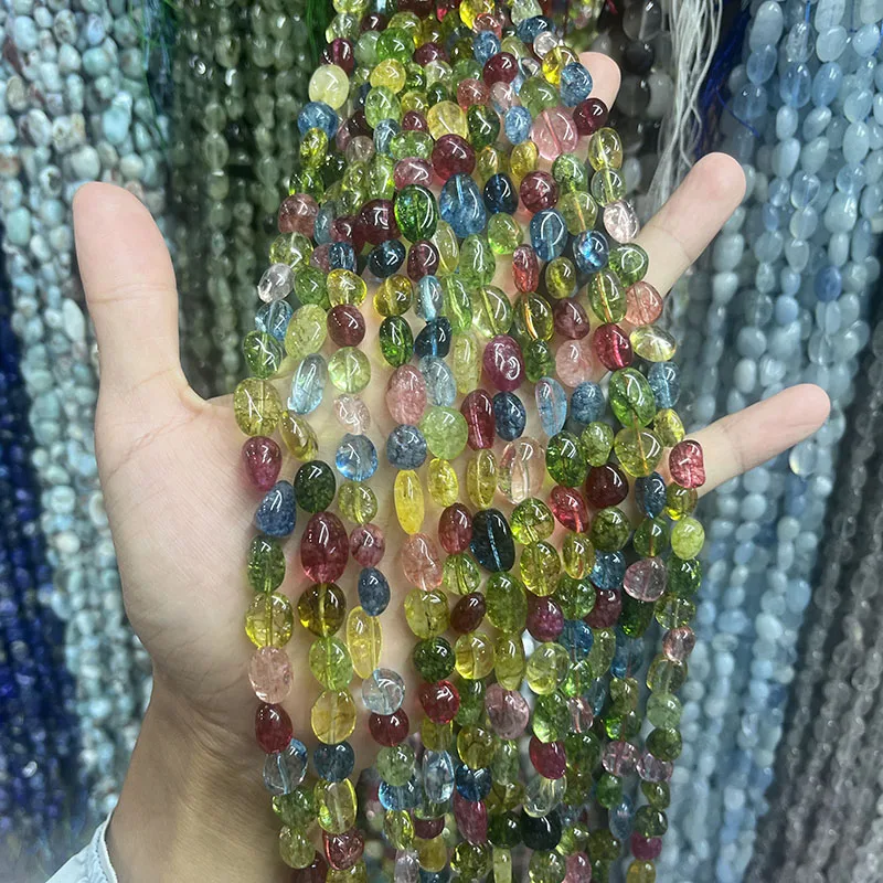 

Natural Colorful floral crystal Irregular Shaped 8*12mm Loose Beads DIY Bracelet Necklace Jewelry Accessories Supplies