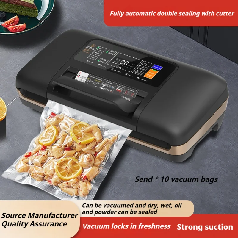 SV639 Vakuumiergerät, Kunststoffversiegelungsmaschine, Trocken- und Nassversiegelungsmaschine, mittlere Lebensmittelkonservierungsmaschine für den Haushalt, Senden Sie 10 Vakuum