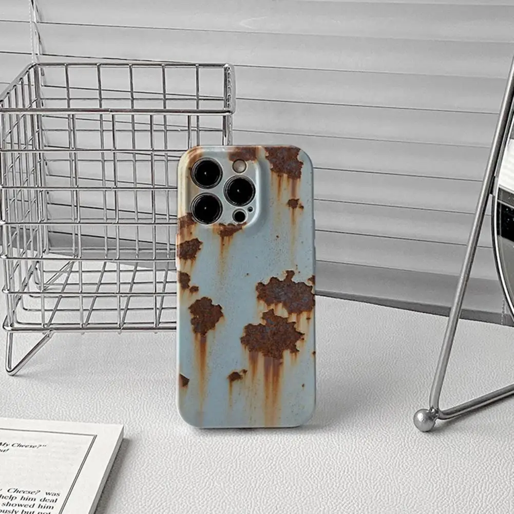Funda de teléfono con aspecto de óxido Vintage, cubierta de teléfono de TPU a prueba de golpes inspirada en hierro Industrial para Iphone 15/14/13/12/11 ProMax