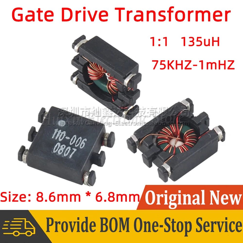 

5pcs 110-006 SMD 1:1 Isolation 75KHZ-1mHZ SMT Gate Drive Transformer Inductance 1000Base-t 135uH Digital Audio Pulsing Inductor