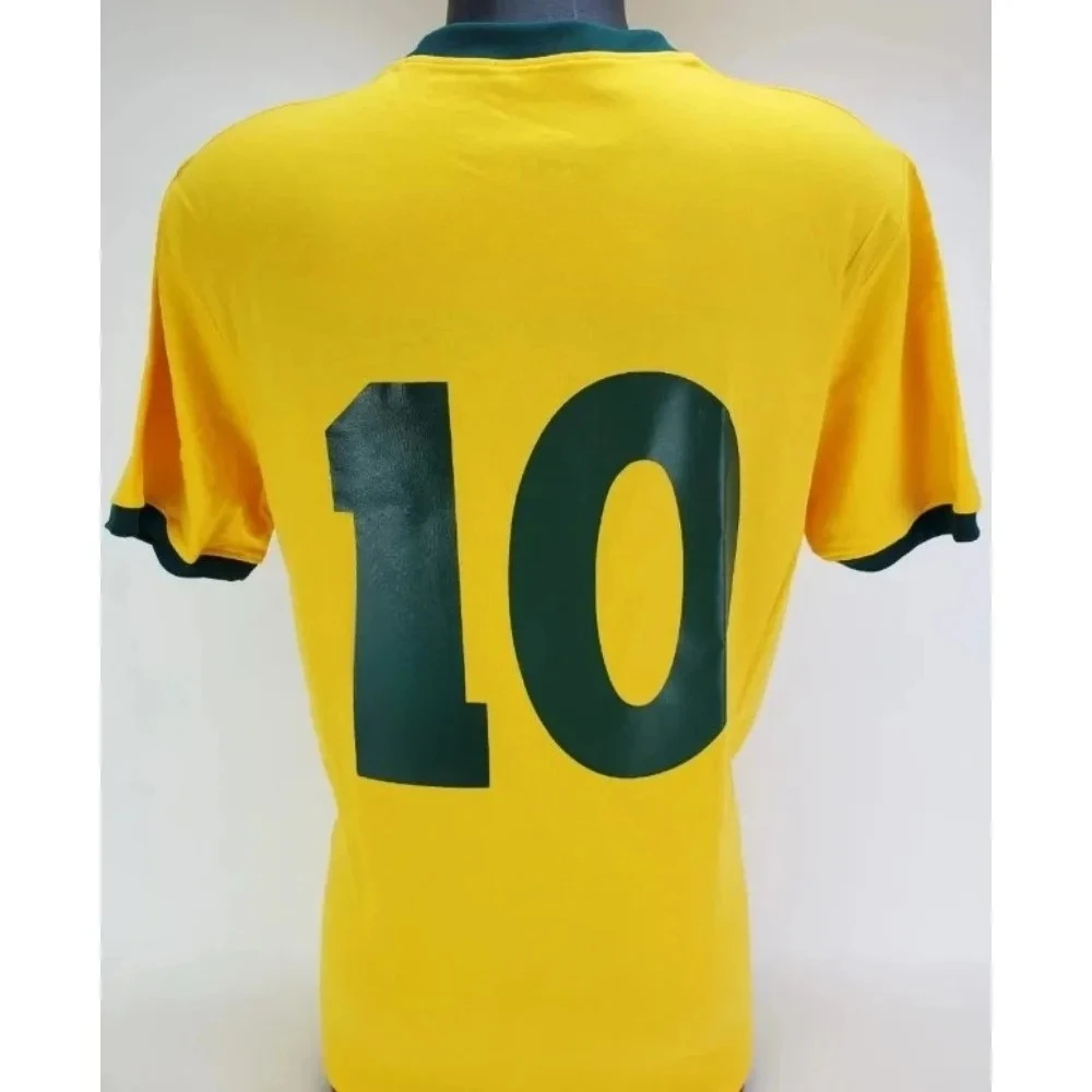 10 Football Jersey - Yellow and Green Decorated with Legendary Football ICONS, Tribute Shirt, Fan Breathable Sports T-shirt