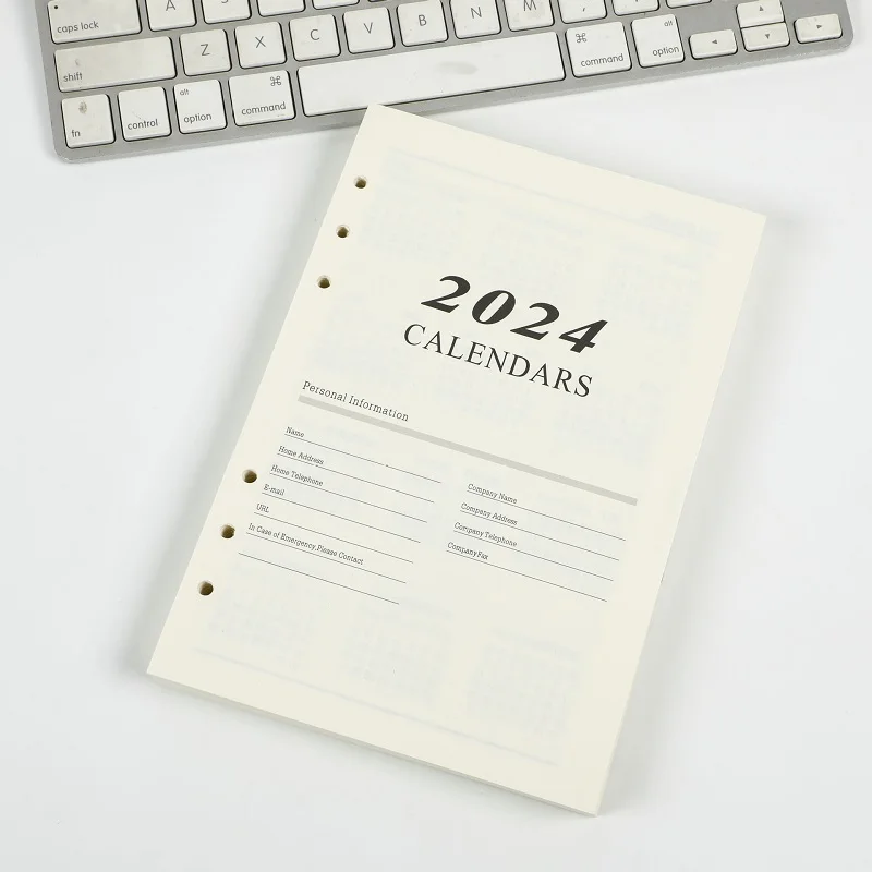 2024 Agenda Daily Plannerr A5 Notebook English Version Loose Leaf Replacement Core Daily To Do List Loose-leaf Office Supplies