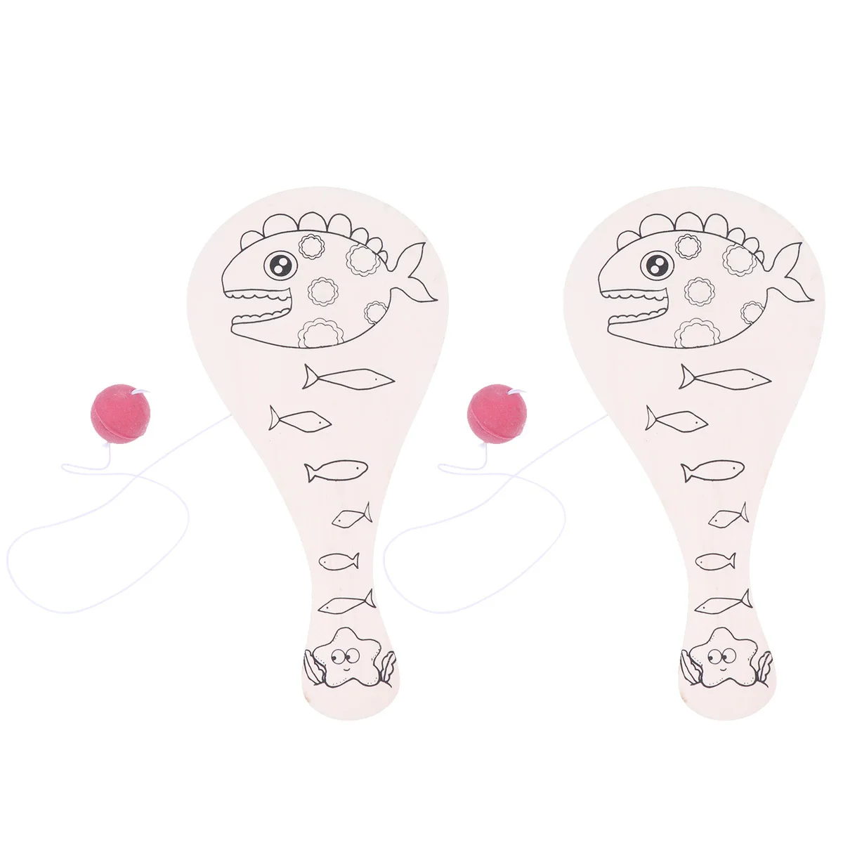 Raqueta de pintura de madera para niños, artesanía de Graffiti hecha a mano, proyecto de arte artesanal, herramienta ecológica gruesa para clases manuales y hogares, 2 uds.