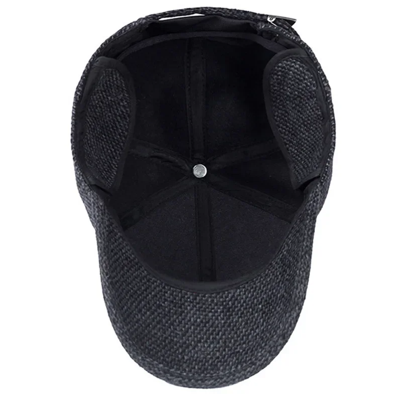 2024 brand baseball cap winter dad hat warm Thickened cotton snapback caps Ear protection fitted hats for men