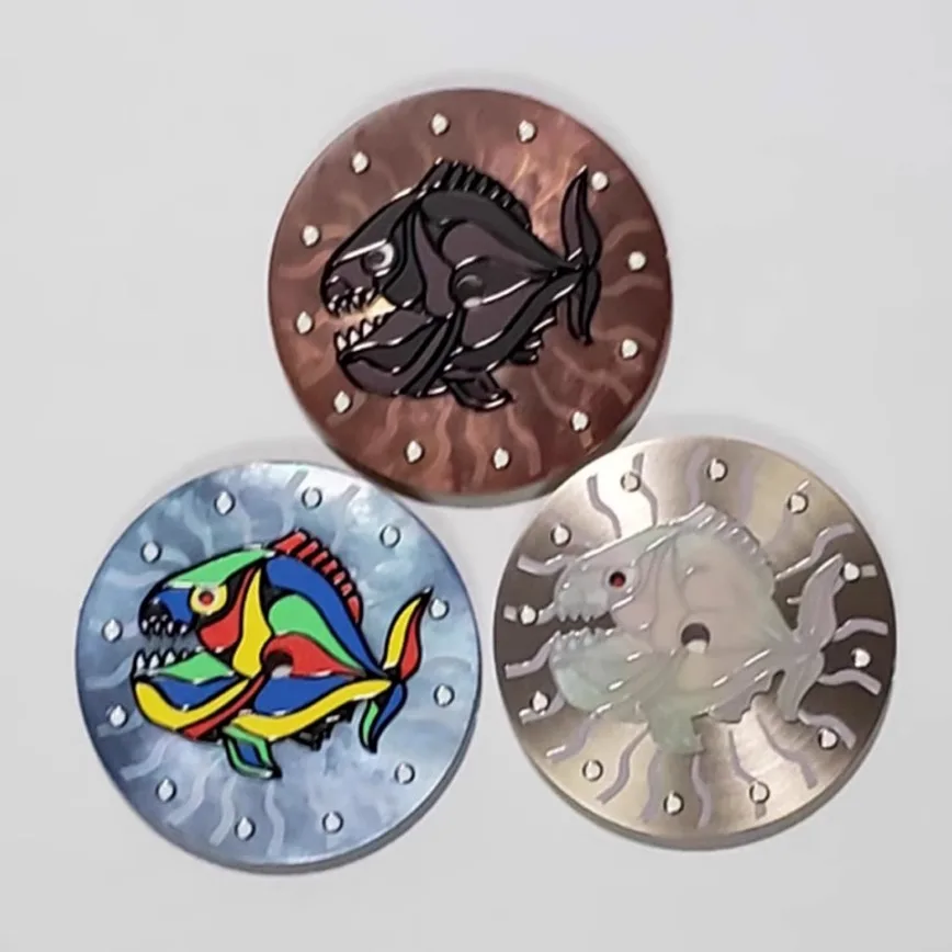 Luz indicadora de movimento com design Fit, acessórios japoneses para relógios, NH35, 28.5mm Fish, NH35, NH36, 2836, 8215/2813