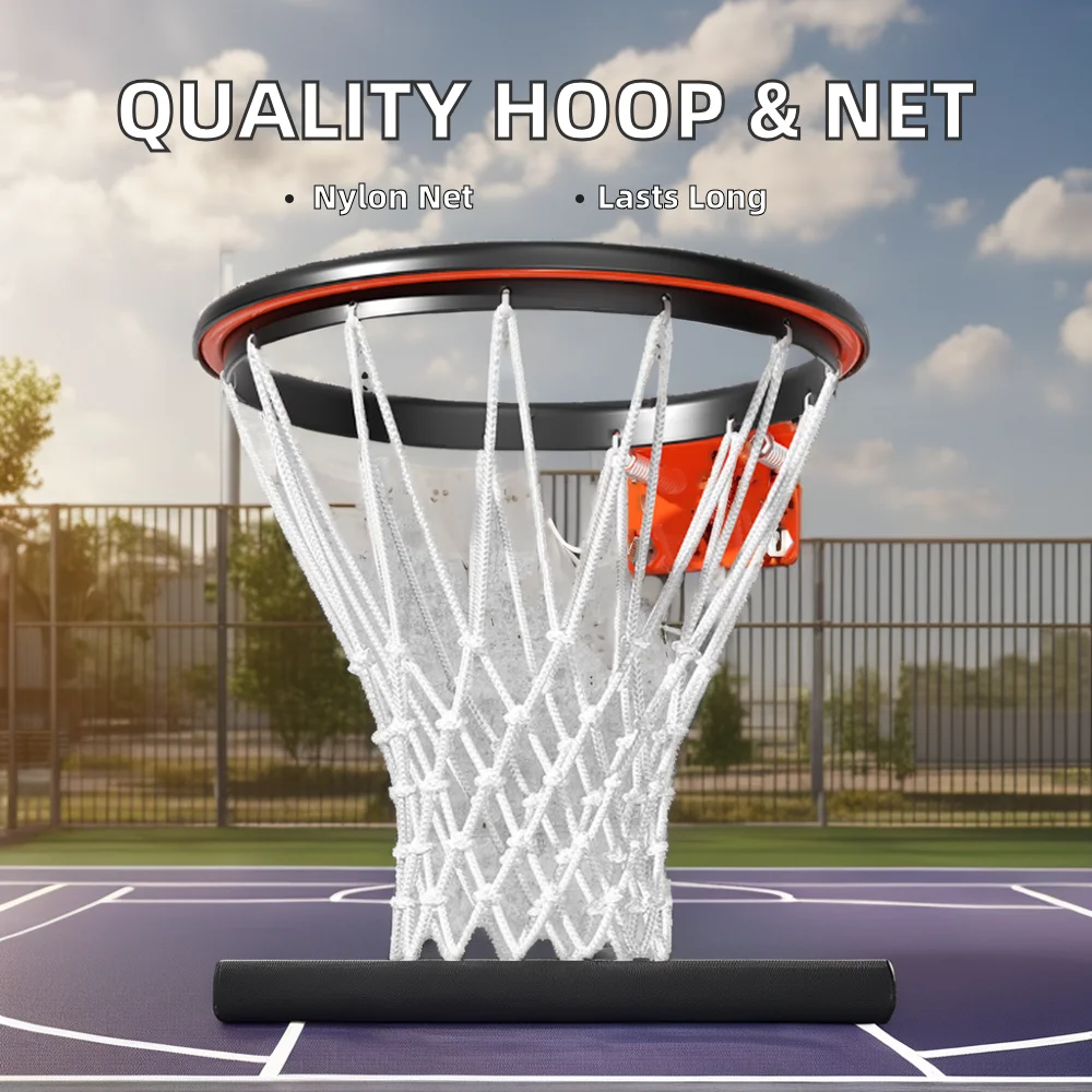 High Quality Portable Basketball Rim with Durable PE Backboard Net Included