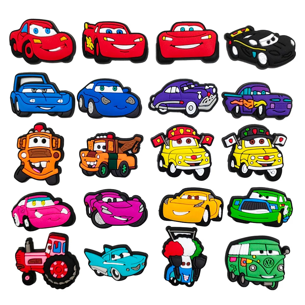 MINISO Cartoon Cars Clogs charms Car Story DIY  Shoe Flower Decorative Buckles Detachable Clogs Decorations Children gift