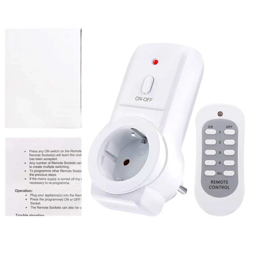 Энергосберегающая розетка, 433,92 МГц, дистанционный переключатель, дистанционное управление бытовой техникой, 16 А, максимальный рейтинг, экологически чистый