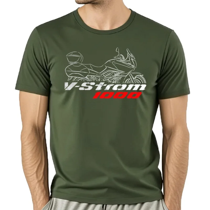 Herren V-Strom 1000 2002-2024 Abenteuer Rider Motorrad Gedruckt Muster Kurzarm Baumwolle S-3XL fresca