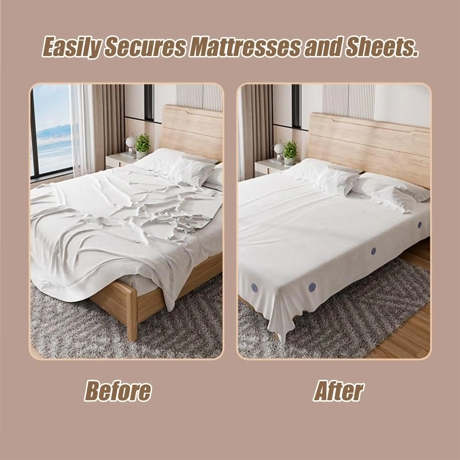 Bed Sheet Holders 4 Pieces Quick-Install Fastener L Shape Fitted Sheets Secure Holders For Bedroom Nursery Hotel Dorm Guest Room