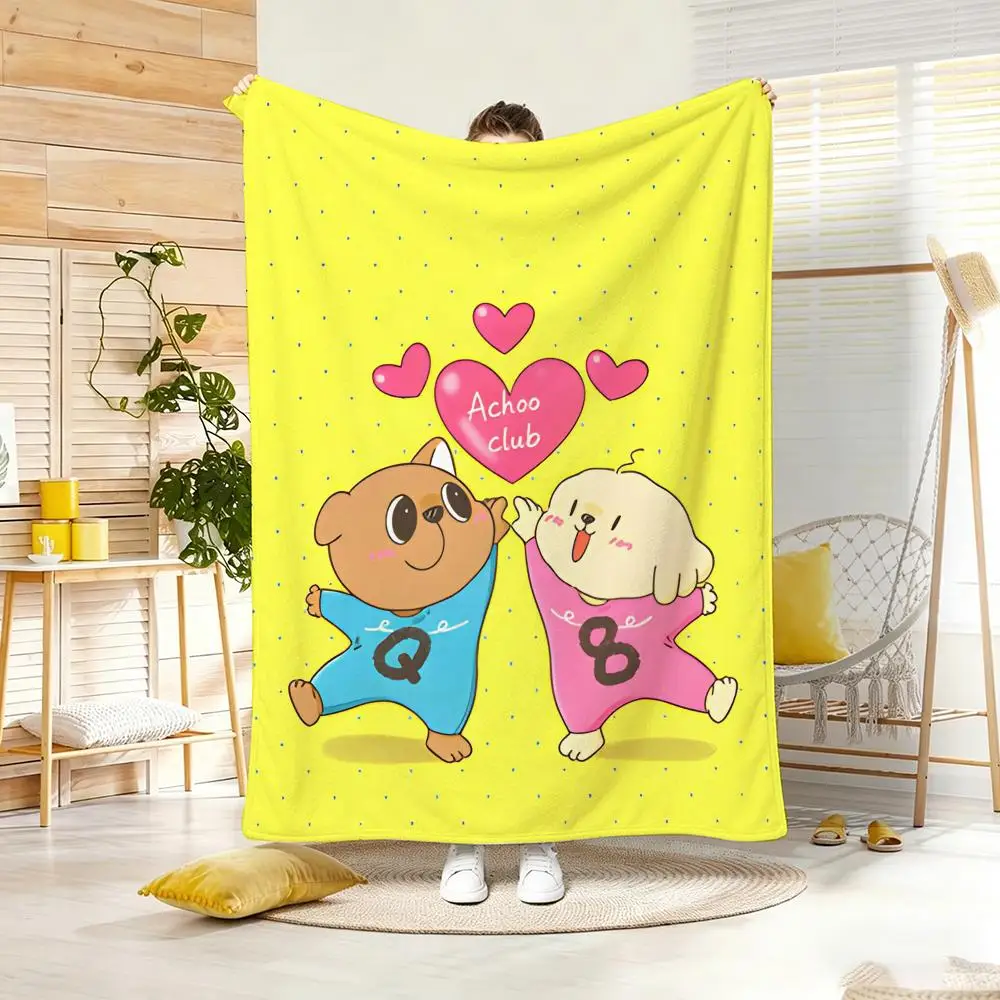 Cartoon Figure A-AchooS ClubS Throw Lightweight  Flannel Blanket Soft Skin-friendly for Summer Cooling
