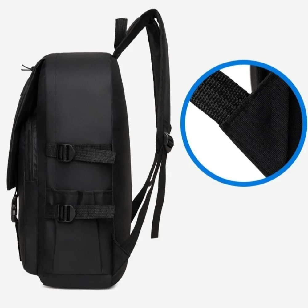 Unisex Design Waterproof Backpack Wear-resistant Multi Pocket School Bag Solid Color Adjustable Strap Business Backpack