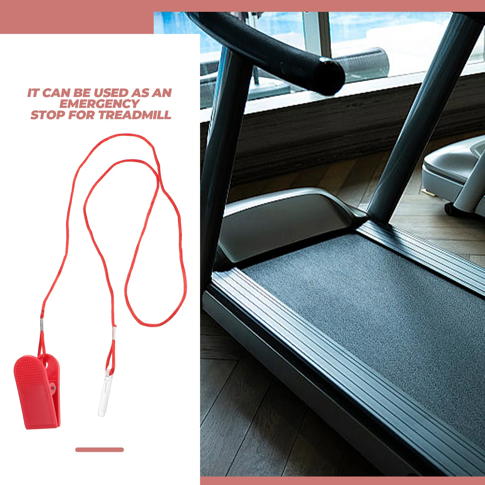 مفتاح إيقاف الطوارئ العالمي، قطع غيار مفتاح الأمان المغناطيسي الأحمر الساطع للاستخدام المنزلي التجاري واللياقة البدنية
