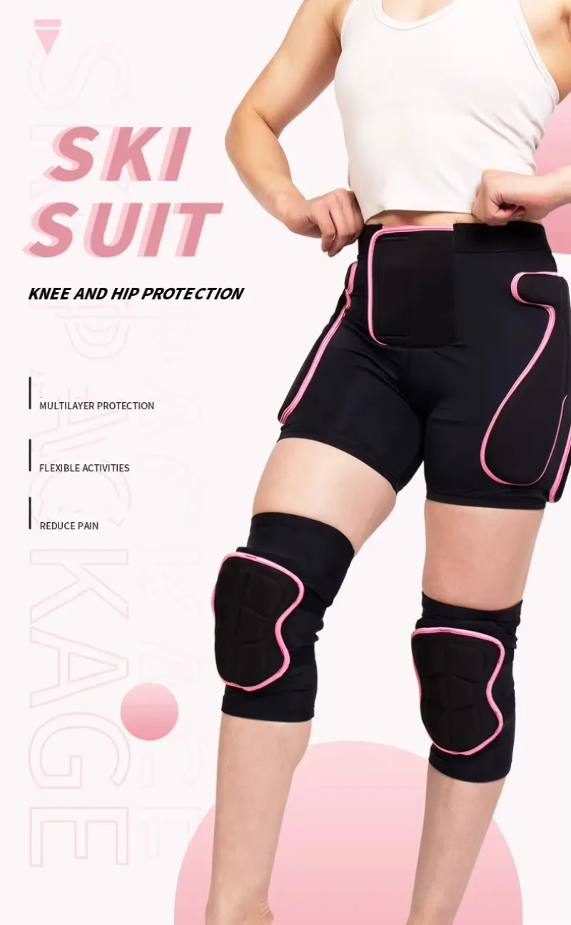 Snowboard Ski 3D Hip Butt Knee Guard Impact Pad Skiing Shorts Pants Knee Guards Protection Pad for Skate Ice Skating view 6
