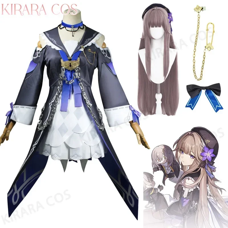 

Herta cosplay costume wig hair with hat star rail cosplay dress full set party cosplay costume