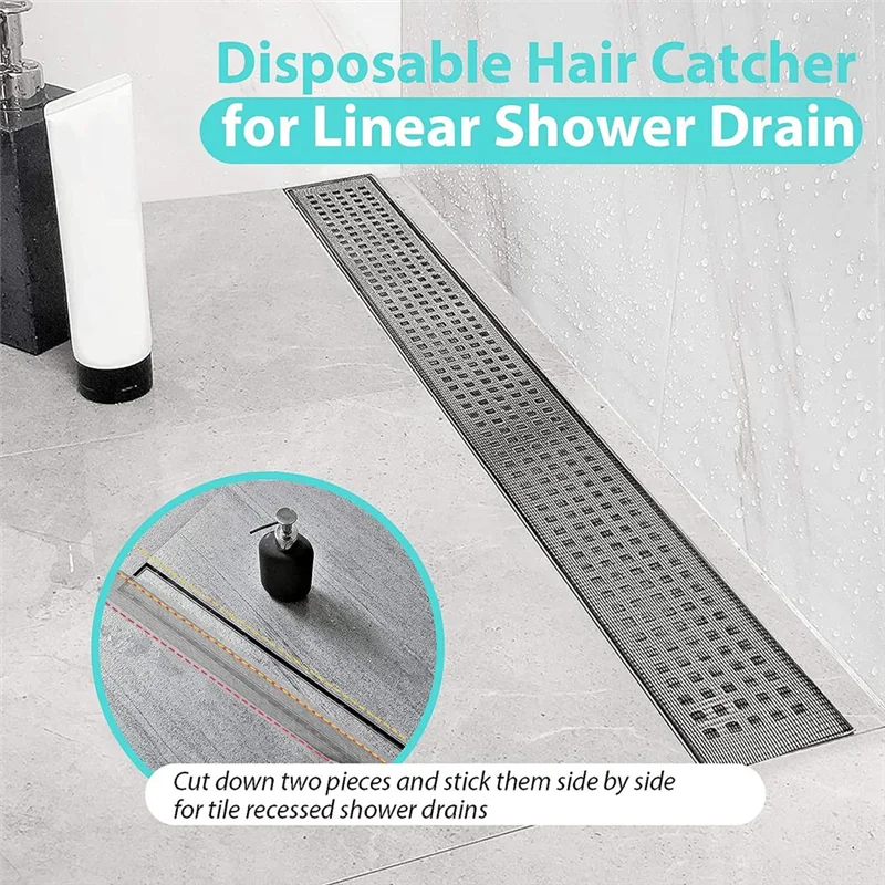 Autocollants jetables de maille de vidange de douche de receveur de cheveux d'accessoires pour le drain linéaire de douche
