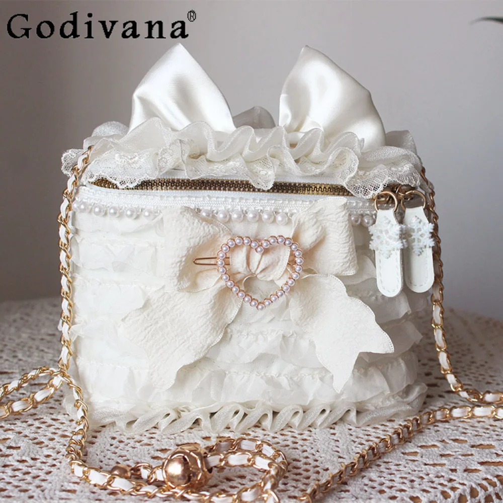 Sweet and Cute Lolita Shoulder Crossbody Bag Chain Bag Ladies Capacity Shopping Messenger Tote