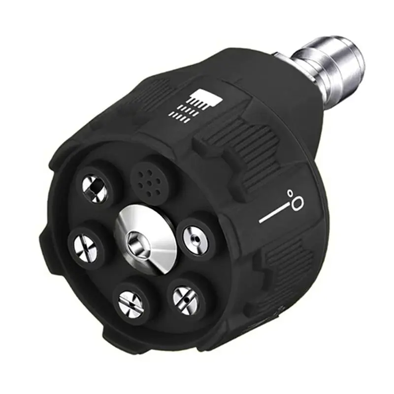 A98E-6-In-1 Pressure Washer Nozzle Multifunctional 1/4Inch Change-Over Nozzle Quick Connect Pressure Jet Spray Head